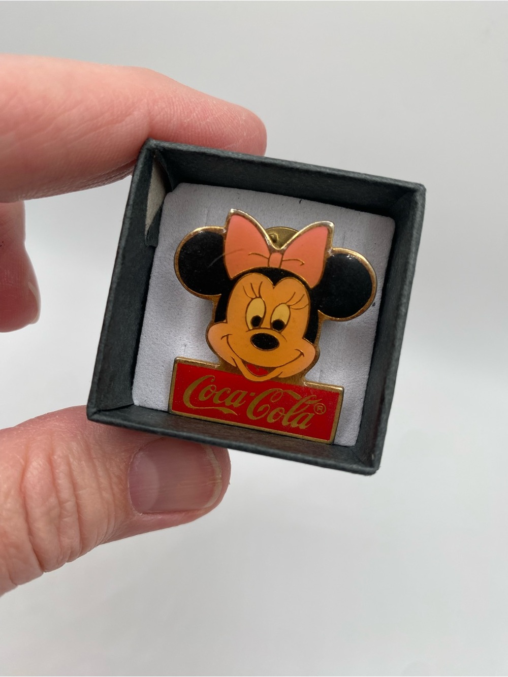 Coca-Cola Minnie Mouse Enamel Pin - Black, Pink & Red Vintage Grandma